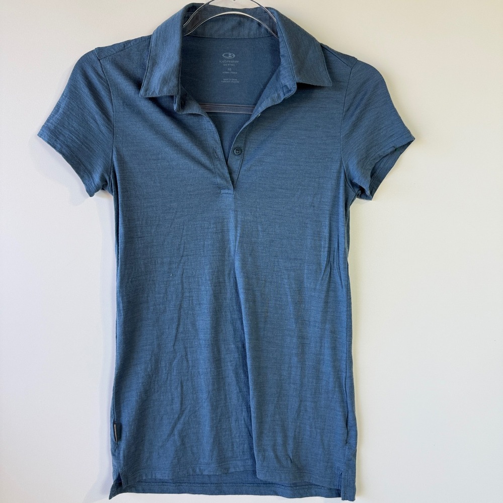 Icebreaker Women's Short Sleeve Polo in Dusty Blue